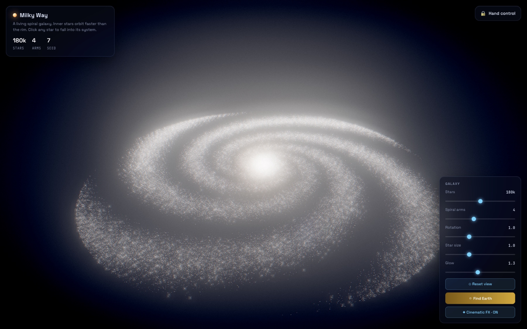 Gesture Galaxy spatial exploration game